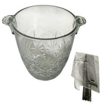 Bormioli Rocco Dedalo Star-Cut Crystal Ice Bucket with Tongs Italy NIB