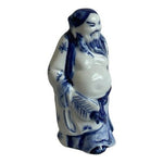 Vintage Chinese Blue White Porcelain Figurine Immortal / Wise Man Statue Amulet