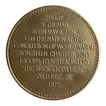 Harry S. Truman 33rd President 1945-1953 Brass Commemorative Medal Token Coin VF