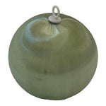 Set of 3 Light Green Satin Christmas Bauble Ornaments Holiday Decor