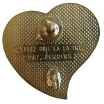 Vintage 1982 Ooh La La Inc MARK Teal Heart Name Pin Brooch Gold Tone VG