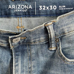 Arizona Jean Co Flex Slim Straight Medium Wash Blue Denim Jeans Sz 32x30 34W VG