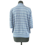 Vintage SAN REMO Laura Knits Cardigan XXL Blue White Knit Button Front Sweater