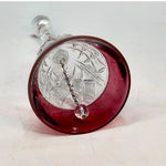 Vintage West Germany 24% Lead Crystal Red Cut Glass Dinner Bell 6.5in EXC