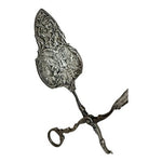 Antique Silver Plate Fork Grabber Ornate Figural Handle Serving Set Victorian G+