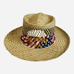 Peter Grimm Las Vegas USA American Flag Straw Lifeguard Sun Hat Wide Brim Size L