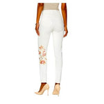 DG2 Diane Gilman White Floral Embroidered Jeans Size 6T Virtual Stretch 31" EXC