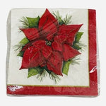 Bright Poinsettia Christmas Paper Napkins 20 Count Red Festive Holiday NIP