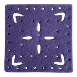 Lot of 4 Purple Felt Perforated Squares Double Panel Craft Sewing Cards New