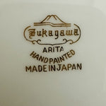 Vintage Fukagawa Arita Japan Gold Rim Monogram Plates Set of 6 Hand Painted EXC