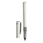 Monteverde Aldo Domani Libra Luxury White Ballpoint Pen Chrome Trim Very Good