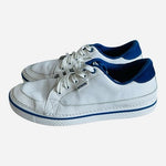 Crocs Hover Lace-Up Sneakers Men's White Blue Leather Spiked Golf Shoes M10 VG