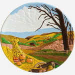 Vintage Byron Molds 3D Ceramic Wall Plate Fall Harvest Handpainted 13.5 Rare EXC