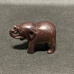 Hand Carved Stone Elephant Figurines Pair Natural Rock Sculpture Set Duo VG