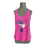 JCP Pink Hummingbird Racerback Tank Top Women's Top L NWT
