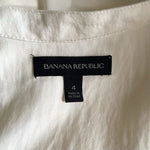 Banana Republic Ivory Tiered Ruffle Hem Tunic Dress Long Sleeve Button Size 4 VG
