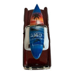 1955 Ford Thunderbird Burgundy Red Die-Cast Model with La Jolla Surfboard Rare