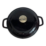 Vintage Wolfgang Puck Black Enameled Cast Iron Dutch Oven 7" Casserole Pot Lid