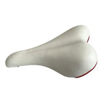 VELO Comfort Hybrid Bike Saddle White Red Accents Steel Synthetic Leather New