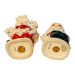 Napco Japan Porcelain Mr Mrs Claus Spaghetti Christmas Salt Pepper Shakers VNTG