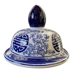 Vintage Hand Painted Asian Polished Porcelain Jar Lid Floral Lid Replacement Lid