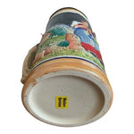 Vintage German Beer Stein Tankard 0.5L Ceramic Mug with Silver Lid Hand Painted