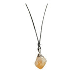 Raw Citrine Crystal Pendant Necklace Natural Healing Stone Energy Amulet VG