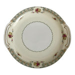 Vintage Japan Hand-Painted Porcelain Handled Cake Serving Plate 10.5x10" EXC
