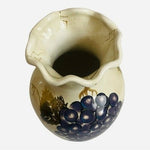 Vintage Cabernet Tabletops Unlimited Ceramic Vase – Hand Painted Grape Design