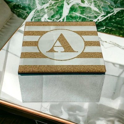 Jewelry Box Gold Glitter Letter A Mirrored Keepsake Box Jewelry Storage Trinket