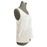 EKOUAER Women's White Satin V-Neck Sleeveless Shell Blouse Size S Lined NWT