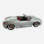 Vintage Maisto 1:18 Diecast 1997 Porsche Boxster Silver Red Interior Model Car