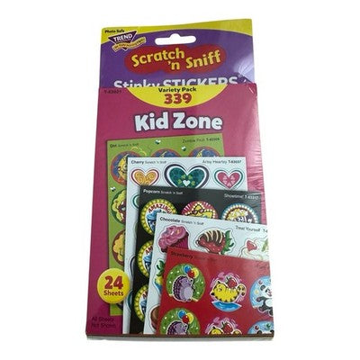 Trend Kid Zone Scratch n Sniff Stinky Stickers Variety Pack 339 Ct 24 Sheets New