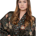 Luxury Batik Silk Blend Floral Kimono Robe Women’s Wrap Robe One Size NIB