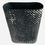 CB2 Chain Link Black White Ceramic Vase Handcrafted Portugal 12"x8" NWT