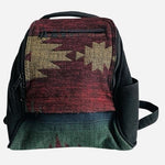 Art of Bags Southwestern Woven Mini Backpack Red Green Gold Pattern Boho VG