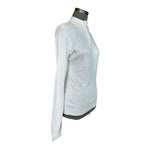 Womens White Long Sleeve Acrylic Knit Quarter Zip Front Sweater Size S NWOT
