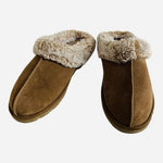 Eddie Bauer Janie Womens Suede Faux Fur Lined Clog Slippers Brown Size 7