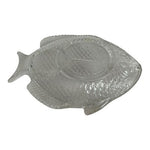 Vintage Glass Fish Shaped Plates with Dip Cup Set of 3 8.25x6.25in VG