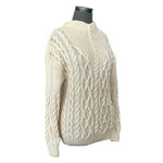 Ann Taylor Women’s Ivory Wool Cable Knit Turtleneck Sweater Relaxed Fit Sz M EXC