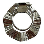 Vintage Jeri Lou Silver Tone Ruffled Round Scarf Clip Pin 1.5 Excellent