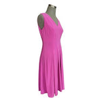 Jones New York  Hibiscus Crepe V-Neck Pleated A-Line Dress Sleeveless Sz 8 NWT