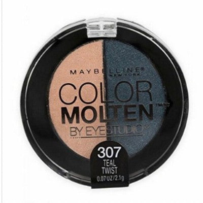 Maybelline Eye Studio Duo Eyeshadow TEAL TWIST 307 Silver Grey Brown New