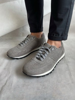 Stylus Repose Men's Grey Suede Fashion Sneakers 8M Lace Up Casual Shoes EXC