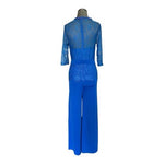 Royal Blue Lace Jumpsuit Wide Leg Formal Evening Party Romper Size M