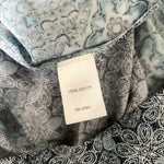 J. Jill Blue Medallion Print Popover Tunic Blouse Long Sleeve Rayon Sz L Petite