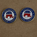 RNC Republican National Committee GOP Elephant Lapel Pin Set 2011 2013 Pair EXC