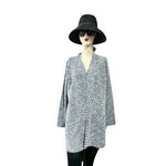 Jones New York Signature Boucle Tweed Open Front Cardigan Duster Sweater Coat M