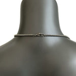Long Silver Tone Chain Necklace Interlocking Oval Links 36" Very Good