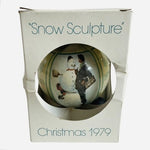 Vintage Norman Rockwell Snow Sculpture Christmas Ornament 1979 Schmid NIB